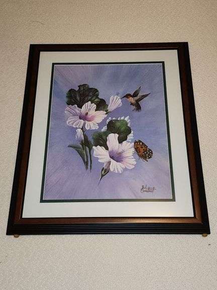 Paul Overstreet Hummingbird prints - framed in matching frames