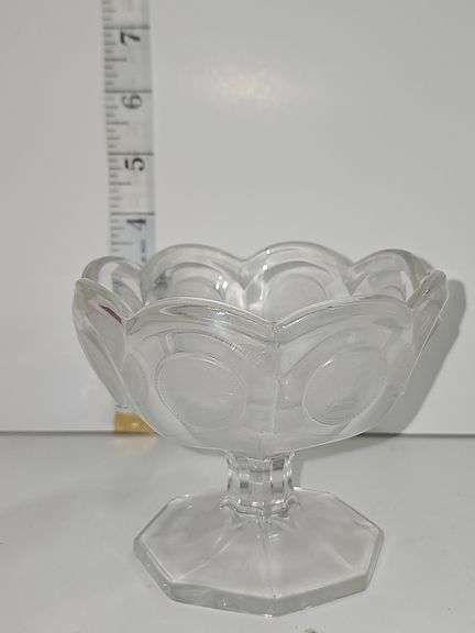 Fostoria Avon Glass Coin 91st Anniversary Candy Bowl Dish Footed Vintage 1977