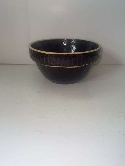 Vintage stoneware mixing bowl - made in USA on bottom