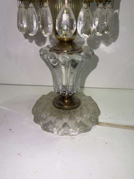 Vintage Michelotti Lamp Crystal Boudoir Parlor Light