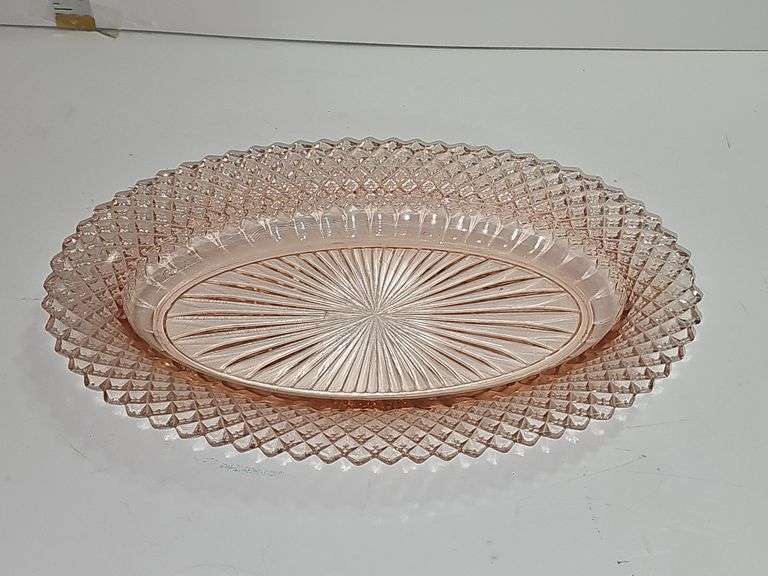 Vintage Anchor Hocking "Miss America" pattern oval serving platter