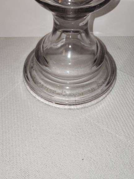 Clear glass oil lamp converted to electric