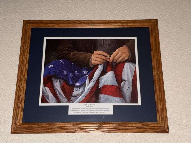 "If My People" framed military print