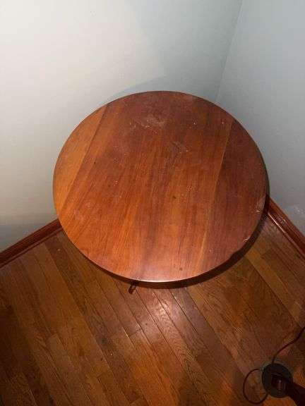 Vintage wooden round side table
