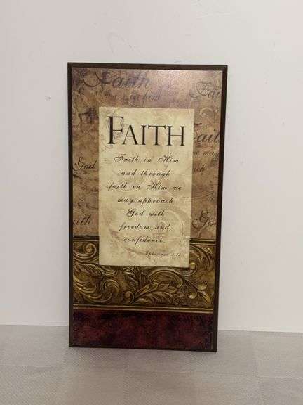 Faith wall art, throw & bow style hanger