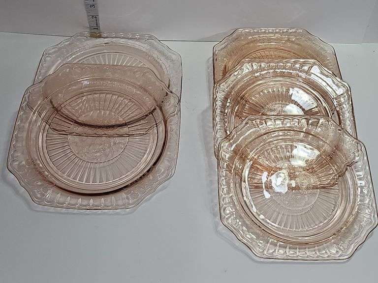 Rose Pink Depression Glass Plates