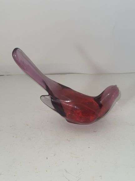 Vintage FENTON Glass Happiness Bird in Light Pink