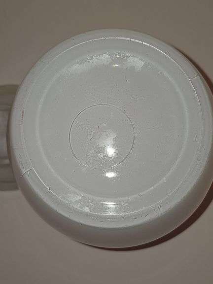 Bartlett Collins White Glass Hand Painted Canister Cookie Jar
