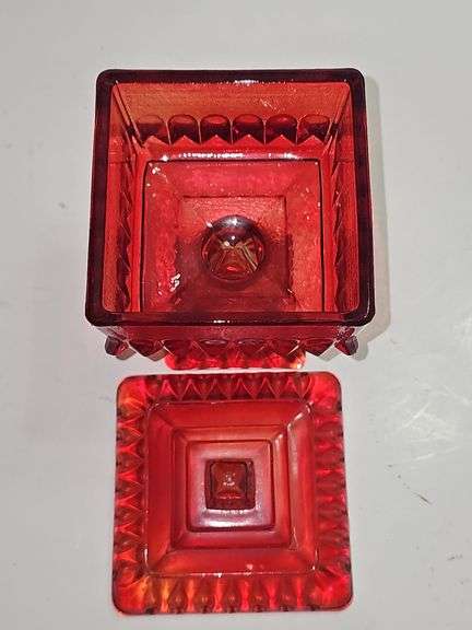 Vintage Jeannette Glass in the "Wedding Red" color