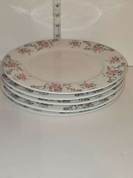 Porcelain dishes with rose design