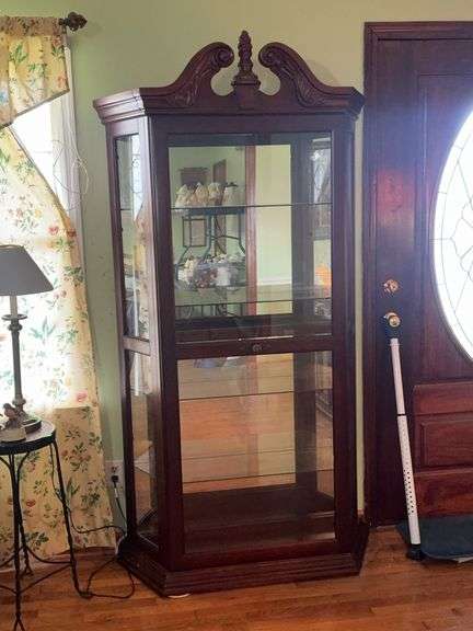 Vintage Curio Cabinet with sliding front door