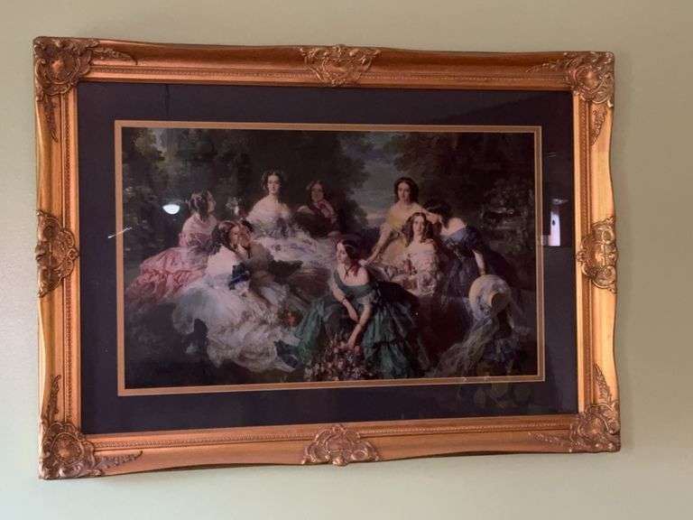 Ladies print in gold colored frame