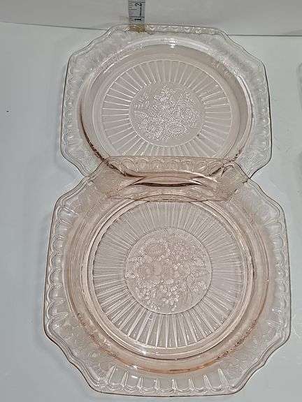 Rose Pink Depression Glass Plates