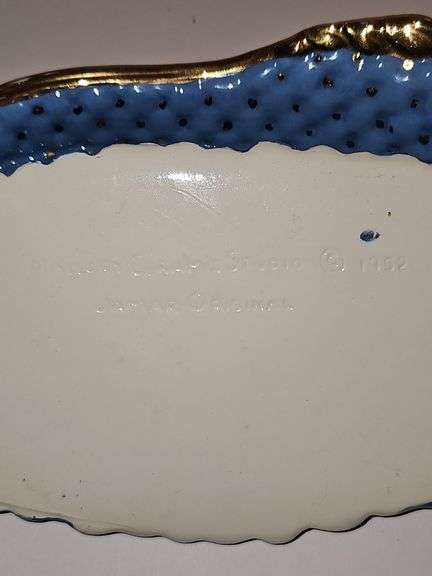 Vintage 1950s Ceramic Chaise Lounge Trinket Dish