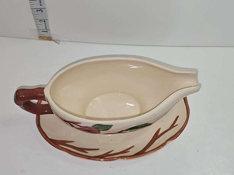 Vintage Franciscan Apple gravy boat with an attached underplate