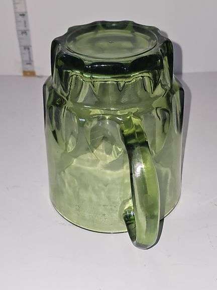 Vintage Hazel Atlas Midsized Avocado Green Glass Pitcher