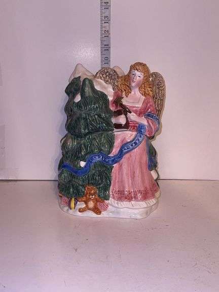 Christmas Angel Ceramic Cookie Jar