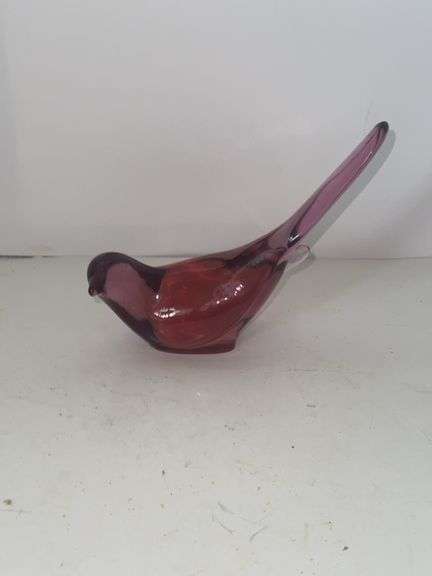 Vintage FENTON Glass Happiness Bird in Light Pink