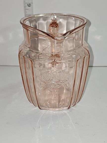 Vintage Anchor Hocking Mayfair "Open Rose" pink depression glass pitcher