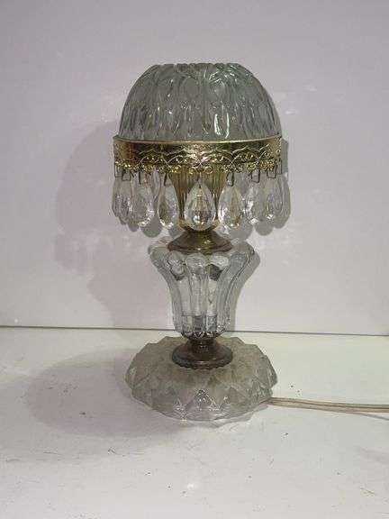 Vintage Michelotti Lamp Crystal Boudoir Parlor Light