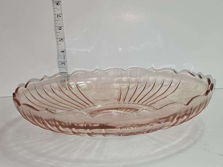 Anchor Hocking Mayfair Open Rose Pink Depression Glass bowl