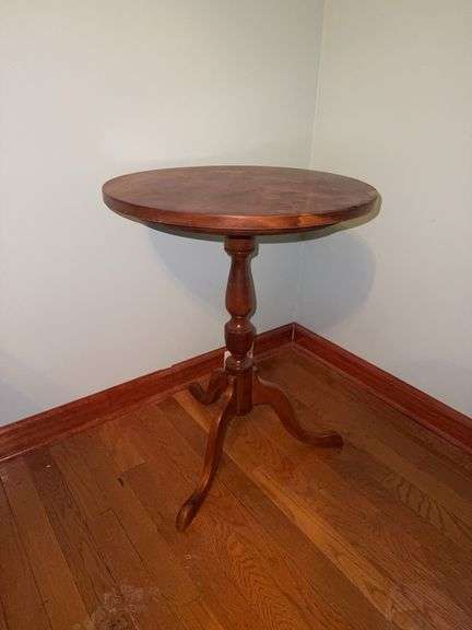 Vintage wooden round side table