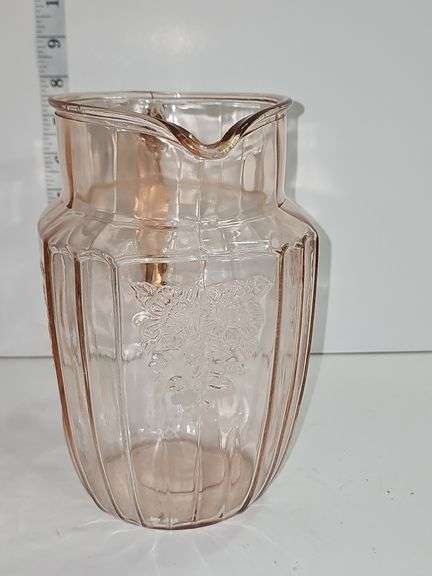 Vintage Anchor Hocking Mayfair "Open Rose" Pink Depression Glass Pitcher