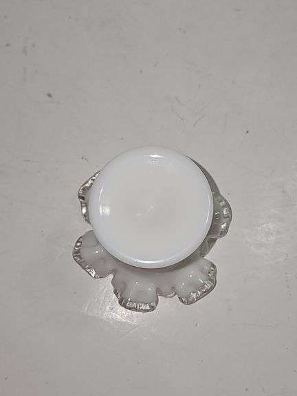 Vintage Fenton Silver Crest milk glass vase