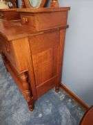 Cherry dresser with oval mirror