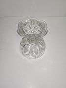 Round Clear Cut Glass Covered Butter Dish