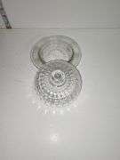 Round Clear Cut Glass Covered Butter Dish
