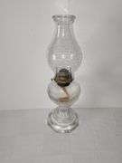 Oil lamp with an octagonal design and "Home Sweet Home" chimney