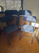 Blue card table & 4 chairs