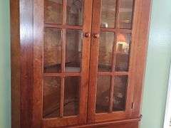 Colonial-style corner hutch or cupboard