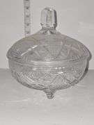Lead Crystal Lidded and Footed Bowl