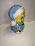 Vintage Looney Tunes Tweety Bird and Sylvester ceramic cookie jar by Gibson.