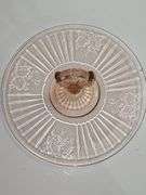 Vintage pink depression glass serving tray
