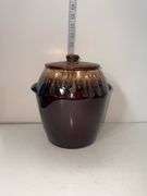 Vintage brown drip glaze cookie jar - USA on the bottom