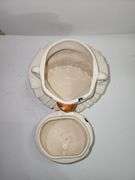 Vintage McCoy 1940s White Painted Clown Ceramic Cookie Jar