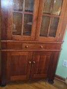 Colonial-style corner hutch or cupboard