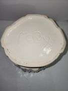 Vintage McCoy 1940s White Painted Clown Ceramic Cookie Jar