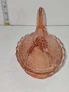 Vintage pink glass "Hen on Nest" covered dish