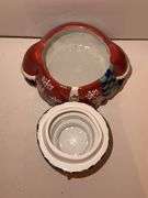 Vinrage 2003 Home Interiors Snowman Cookie Jar Cannister Cardinal Bird on Tophat