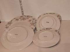 Porcelain dishes with rose design