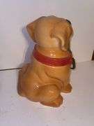 GKAO Yellow Lab Cookie Jar Dog With Hanging Merry Christmas Sign