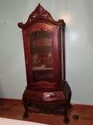Carved orie tal style curio or china display cabinet.