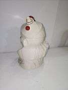 Vintage McCoy 1940s White Painted Clown Ceramic Cookie Jar