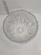 Pressed Glass (EAPG) bowl with a sawtooth rim and starburst design