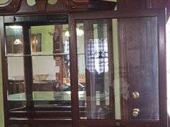 Vintage Curio Cabinet with sliding front door