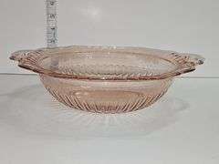 Vintage pink depression glass bowl